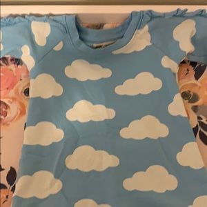Monica&Andy Blue Clouds Sweatshirt Dress, 12-18M
